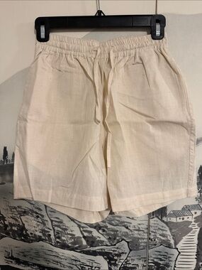 Kardo Cream Drawstring Olbia Cotton Shorts - XS
